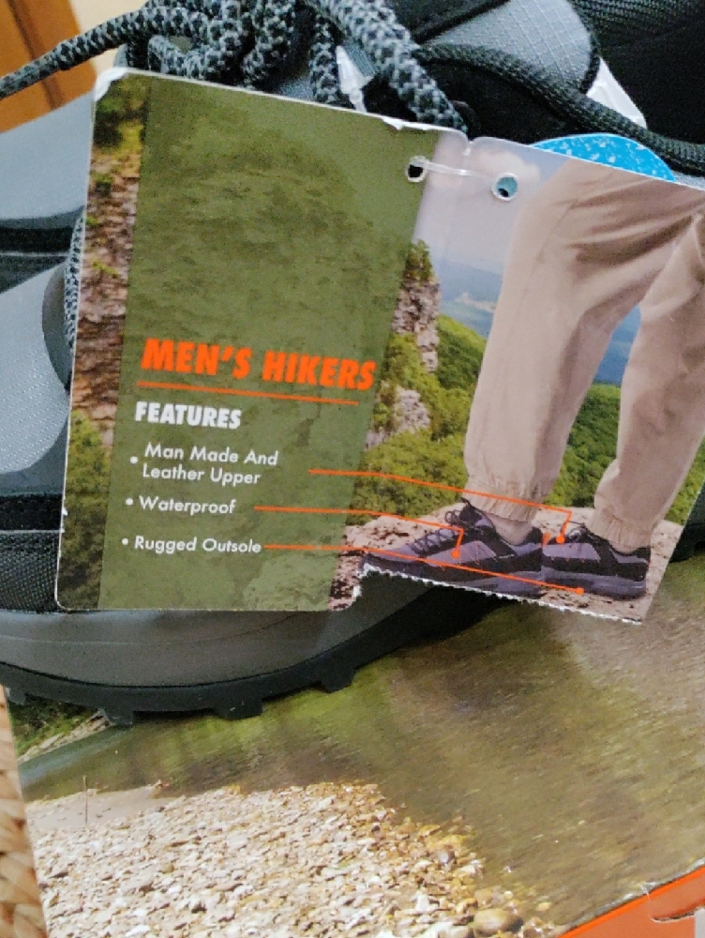 Ozark Trail Gray and Black And Orange Men's  Hikers - Picture 3 of 9